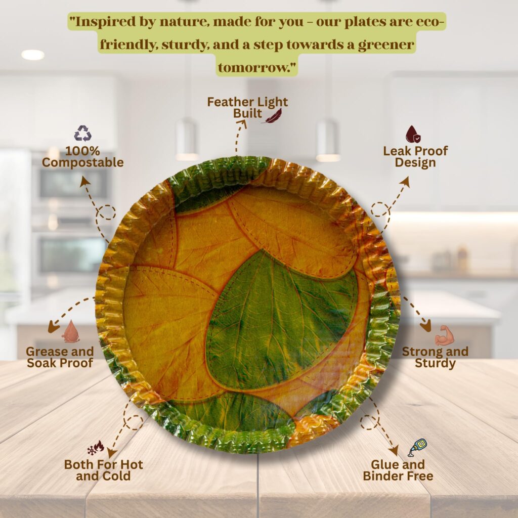 Sarda Dry Leaf Plate 10 10 Count 20 Eco Friendly Paper Disposable Dry Leaf